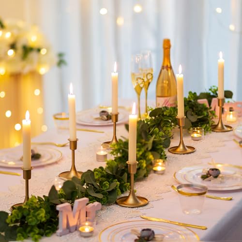 Sziqiqi YSZTZ1393-JUANBIAN-JIN-M-2GE Taper Candlestick Candle Holder - Christmas Table Centerpiece Candle Stick Holders For Wedding Vintage Candleholder Decorations For Thanksgiving Day Birthday Party Event thumb #2