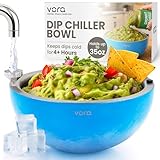 Vora 35oz Stainless Steel Dip Chiller Bowl Keep Dips, Salads, and Appetizers Perfectly Cold with a Double-Walled Ice Cavity Insulated Serving Bowl and Leak-Resistant Ice Bowl for Effortless Hosting.