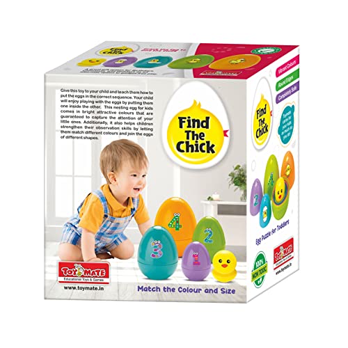 Image of toymate Find The Chick In Egg Nesting Toy - Helps In Motor Skills & Early Development Montessori Toy Games For Toddlers 1+ Years, Multi