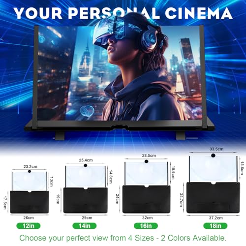 Image of Smartphone Screen Magnifier Stand 14 Inch 3D Foldable Amplifier for Cell Phone with Adjustable Angle