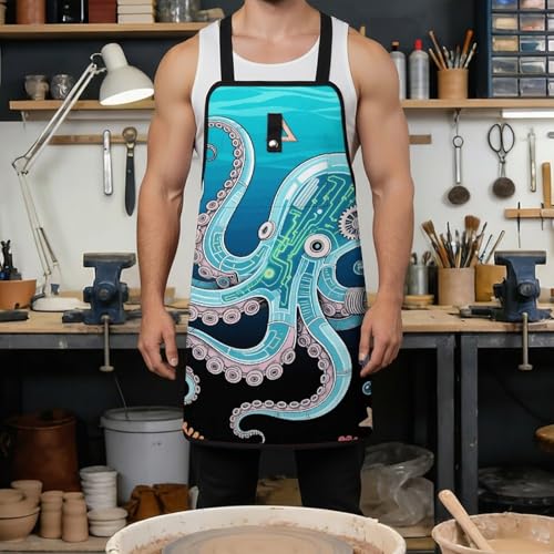 Delantal mecánico de trabajo con 9 bolsillos para hombre miniatura 4