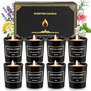 Bougies Parfumées Cadeau pour Femme, Lot de 8 Bougies D'Aromathérapie en Cire de Soja Parfumée Naturelle Jusqu'à 120 Heures de Combustion, Cadeau pour Mariage Anniversaire Maman Fête des Mères