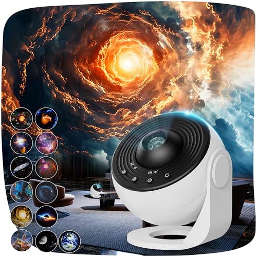 ACICILI Sternenhimmel projektor, 13 in 1 Galaxy Projector, astronaut projektor mit Timer, Planetarium Projector für Room Decor, Sternenprojektor Weihnachtsgeschenke für Kinder Erwachsene-Weiß