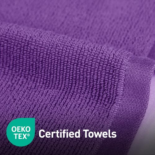Image of MYTRIDENT Face Towel | Urban Comfort | Quick Drying | Travel Friendly | for Men /Women | 6 Pc Face Towel (30 cm x 30 cm) | 100% Cotton 450 GSM - Purple