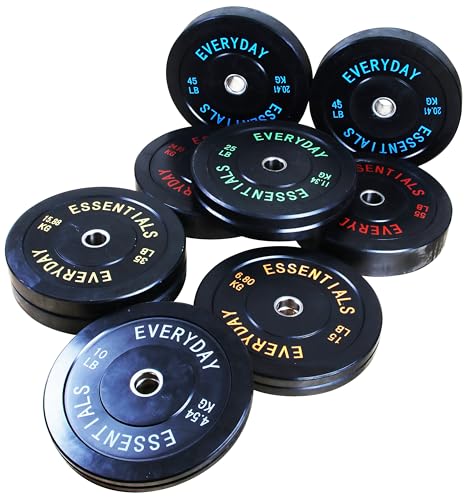 Fitvids 2" Olympic Bumper Weight Plates Set for Strength Training & Weightlifting, 370LB Complete Weight Set (10Lb to 55LB), Multiple Packages image 4