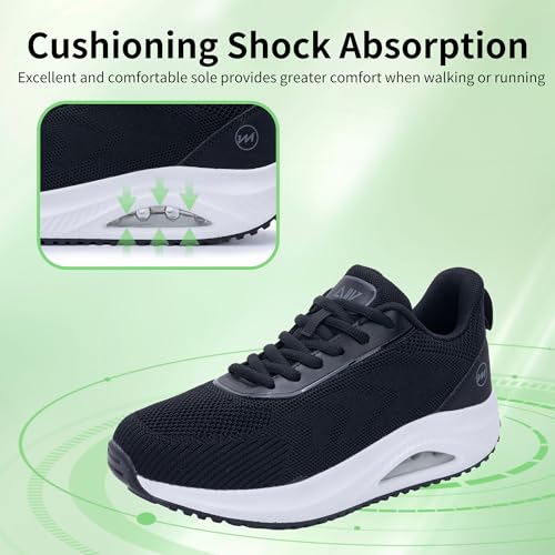 Gyeice Women's Walking Shoes Arch Support Orthotic Breathable Tennis Sneakers for Plantar Fasciitis Pain Relief US 5.5-114