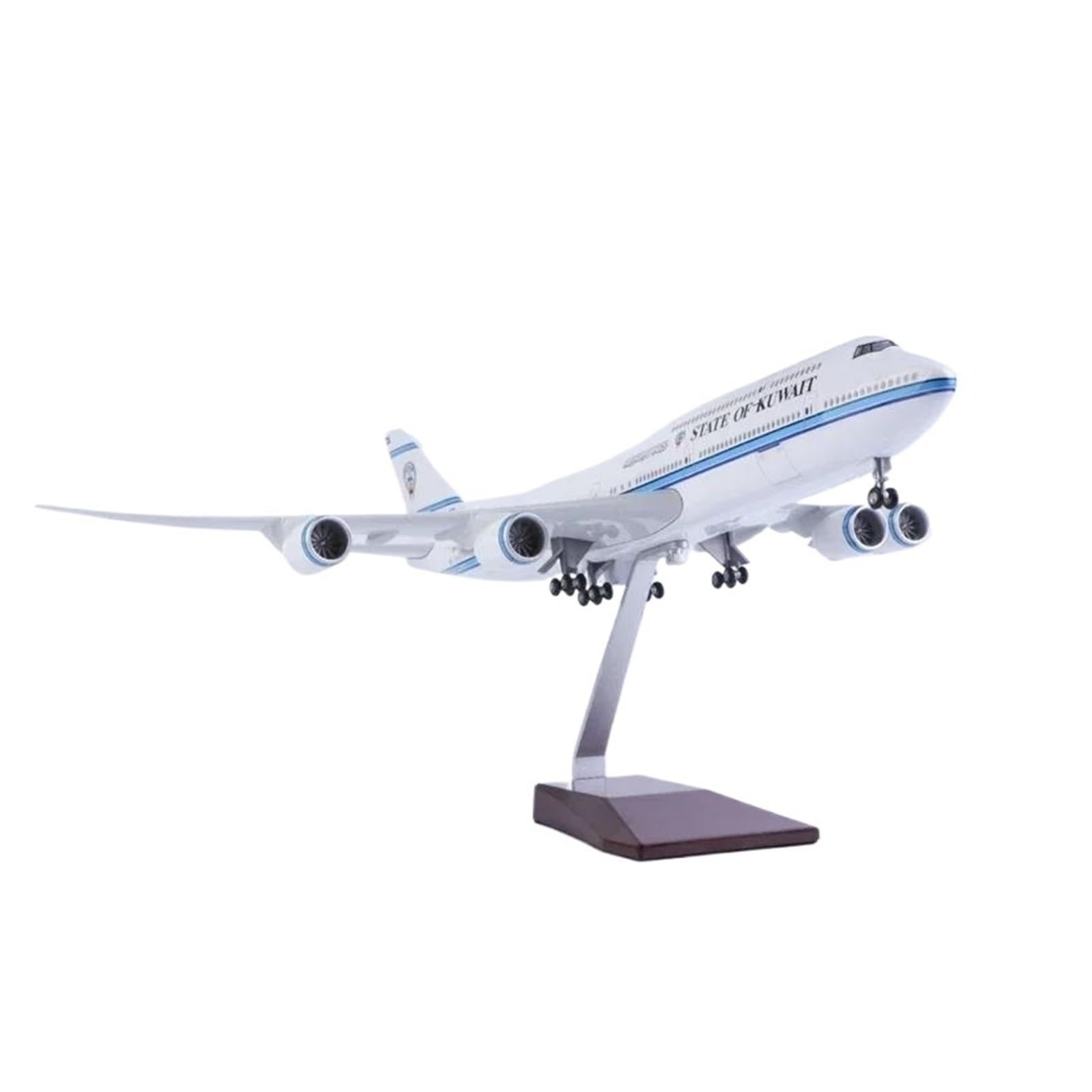 Odlewane zabawki samolotowe w skali 1/150 do samolotu B747 stan kuwejt Model podwozie odlewany żywiczny model samolotu wyświetlacz biurkowy modele samolotów do zbierania i wyświetlania (bez światła)