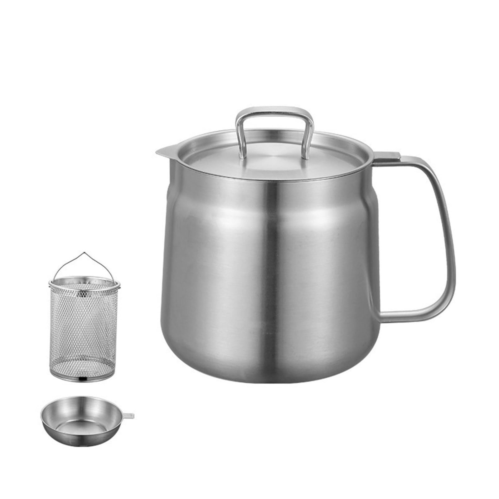 Filtro de aceite de grado alimenticio, capacidad de 1,5/2 L, filtro de acero para reciclaje de cocina, recipiente de filtro de cocina eficiente