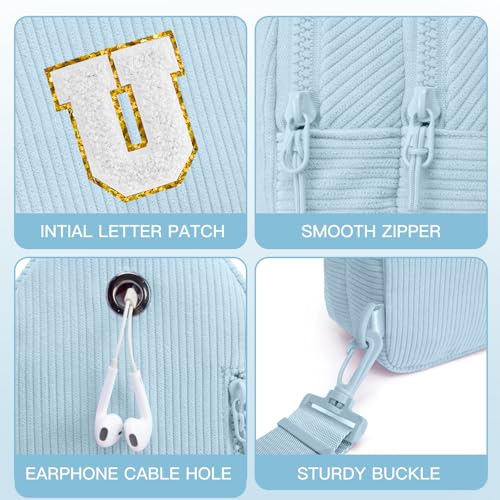 Image of Viverte Small Corduroy Sling Bag Initial Crossbody Bag Fanny Pack for Girls Personalized Birthday Gifts for Teen Girls Gifts