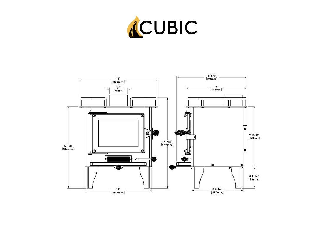 Cubic Grizzly Mini houtkachel - CB-1210 (zwart/zwart) : Amazon.nl: Klussen  u0026 gereedschap