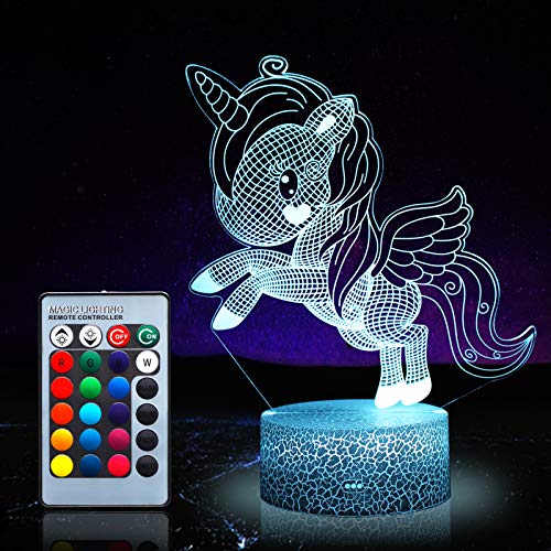 Luz nocturna de unicornio para niños, juguetes de unicornio para niña, 16 colores cambiantes...