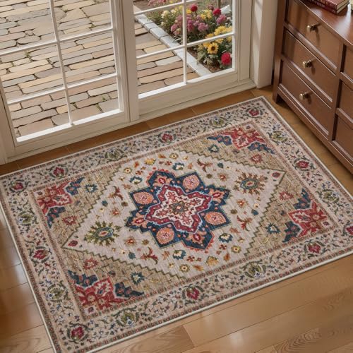 Image of Tangsoo Vintage Small Area Rug, 2x3 Washable Rugs for Entryway Non Slip