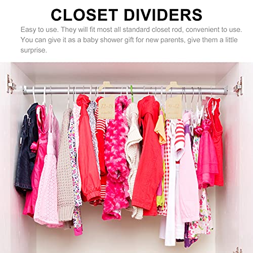 Jojofuny A9201806NX31NPX49 7 Pack Wood Baby Closet Size Dividers Newborn Baby Closet Hanging Closet Dividers From Newborn Infant To 24 Months thumb #2