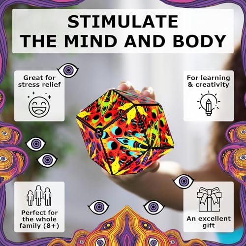 Image of Shashibo Seasonal Halloween - Shape Shifting Box - Award-Winning, Patented Magnetic Puzzle Cube w / 36 Rare Earth Magnets - Fidget Transforms Into Over 100+ Shapes (Hypnotic Digital)