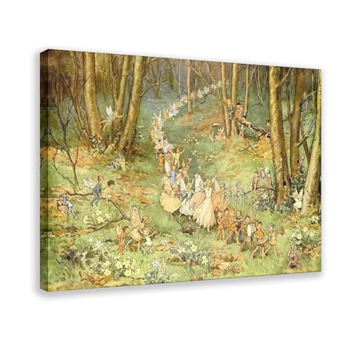 Toile The Fairy Way par Margaret Tarrant, impression haut de gamme 20x30 cm avec cadre