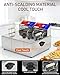 HTTSICHI Commercial Deep Fryer - 22 L Electric Deep Fryer with 10 L Basket, Commercial Deep Fryer with Basket (3Pcs), Stainless Steel Countertop Deep Fryer w/Adjustable Temperature and Restaurant