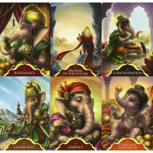 Image of 50 Pieces Whispers of Lord Ganesha Tarot Cards Decks for Beginners, Classic Traditional Standard Tarot Deck Fortune Telling Game Divination Tools for Adults (The Rider)