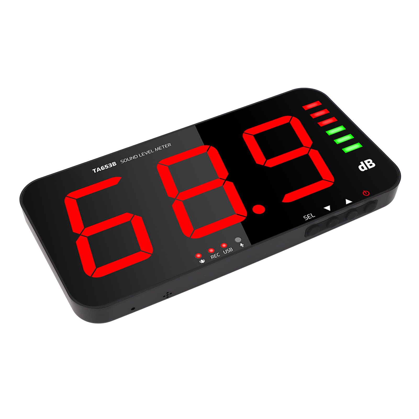 Decibel Meter Recorder, Large Screen Industrial Use Sound Level Measuring Set for Wall Mount Noise 30 to 130dB