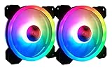 Kit 2 Cooler Rgb Fan 120mm (12cm) Dupla Face Conector Controladora 6 Pinos