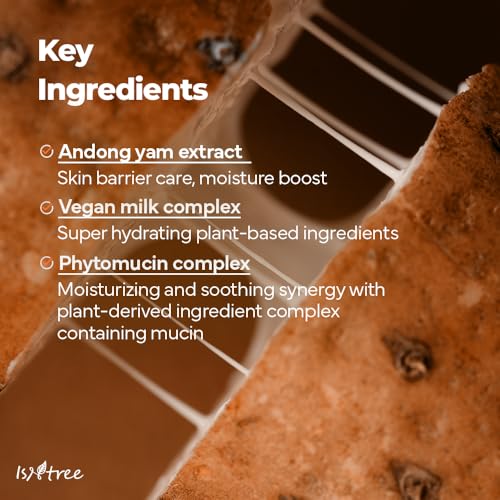 IsNtree Yam Root Vegan Milk Cleanser 220 ml, 7,43 fl.oz | Reiniger mit reichhaltiger und cremiger Textur und schützt die Hautbarriere