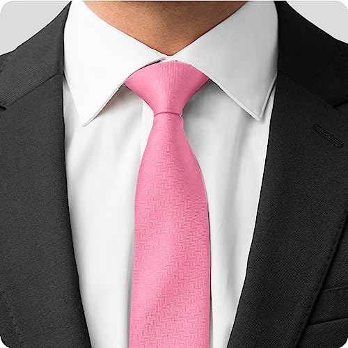 Image of boxed-gifts Umo Lorenzo Mens Zipper Ties Solid Color Pre Tied Polyester Neckties for Men and Women