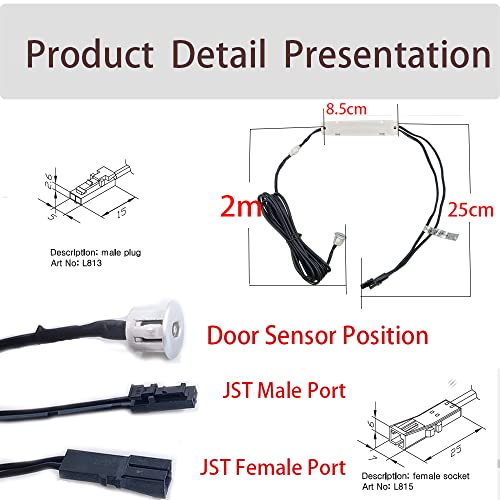 VST Motion Sensor Light Switch, IR Sensor Switch Door Activated Light Switch for Closet Light LED Lights and Under Cabinet Lighting (DC 12/24V 3A)
