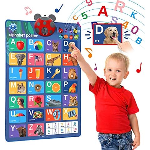 LEARNING BUGS Interactive ABC & 123s Talking Poster & Musical Wall Chart, Educational Toy for Toddlers Cover