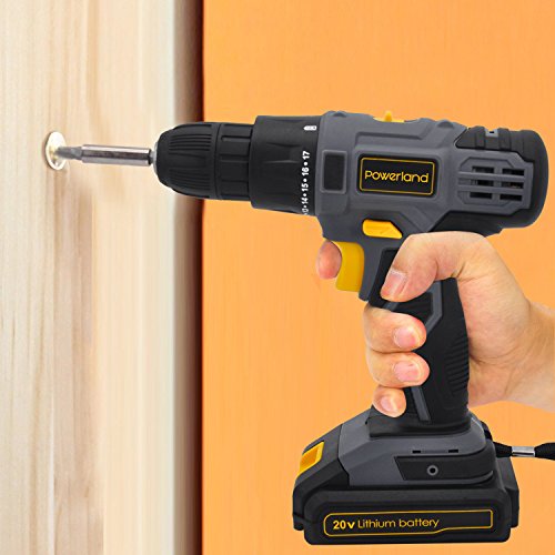 Powerland D023 Trapano avvitatore a batteria da 20...