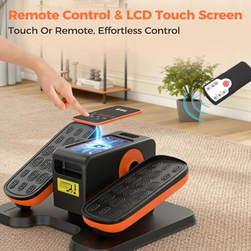 Image of ESL Under Desk Elliptical, Electric Elliptical Leg Exerciser for Seniors | 12 Speed Adjustable, Quiet Elliptical Exercise Machine with Remote, Seated Pedal Exerciser with Strap, Portable