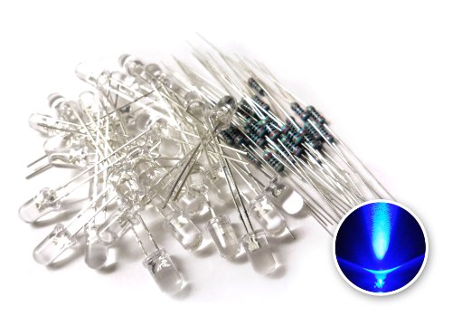 microtivity IL141 5mm Clear Blue LED w/Resistors (Pack of 30)