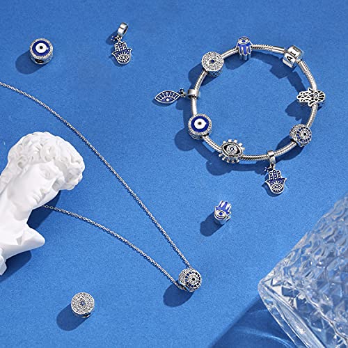 Aiegnos Evil Eye Charms 925 Sterling Silver Charms For Bracelet And Necklace, Evil Eye Charm Fits European Snake Charm Bracelet For Women #TOP5
