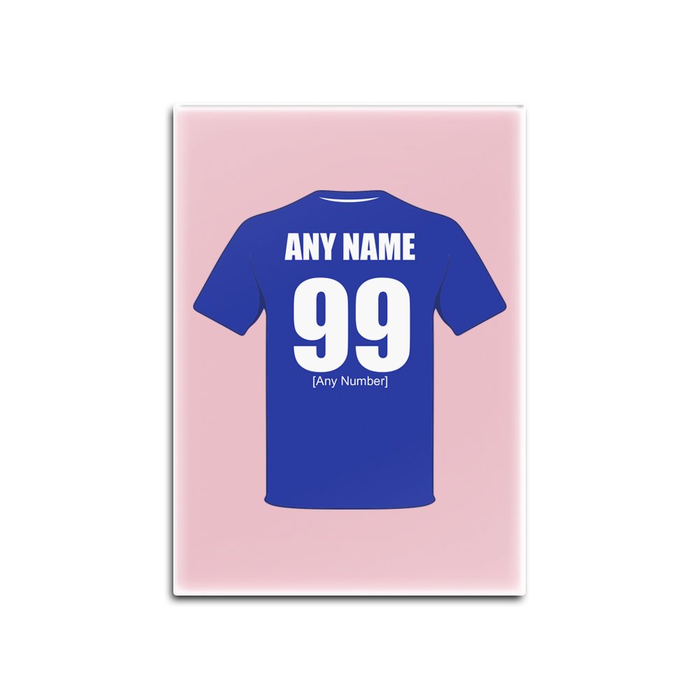 Personalised Gift - Everton Glass Fridge Magnet (Football Club Design Theme, Colour Options) - Any Name/Message on Your Unique - The Toffees Blues School of Science Peoples Club