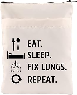 Respiratory Therapist Gifts Eat Sleep Fix Lungs Repeat Book Sleeve Respiratory Therapy Gifts RT Gifts Lung Doctor Gifts (Lungs Repeat-B)