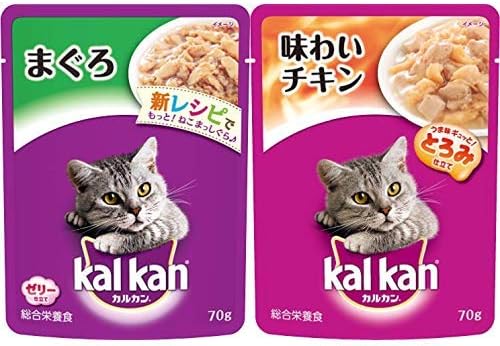 Amazon セット買い カルカン パウチ 成猫用 1歳から まぐろ 70g 16袋入り キャットフード パウチ 成猫用 1歳から 味わいチキン 70g 16袋 まとめ買い キャットフード カルカン ペット用品 通販