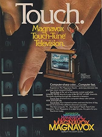 *PRINT AD* 1977 MAGNAVOX"TOUCH-TUNE" COLOR TV TELEVISION" Computer-sharp color." VINTAGE COLOR AD - USA - GREAT ORIGINAL !! (CHV)