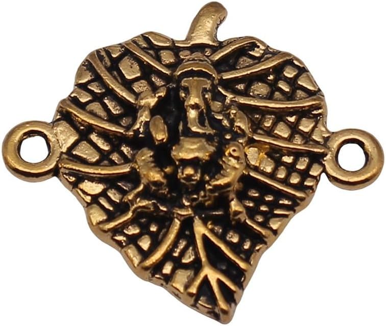 Hollow Pattern Disc Connector for Bracelet Stack Design, 24x18mm, Antique Bronze Color, 20 Pieces