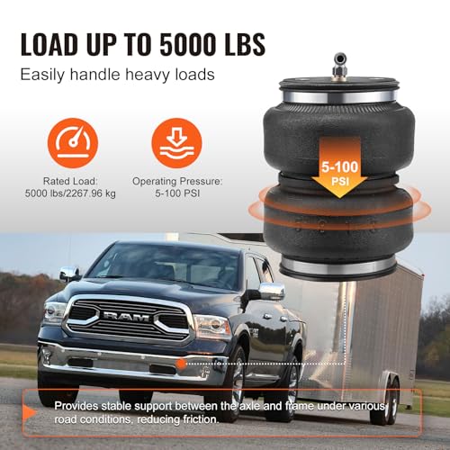 VEVOR Air Bag Suspension Kit, Air Springs Suspension Bag Kit Compatible with 2011-2018 Dodge Ram 1500, 2019-2021 Dodge Ram 1500 Classic, 5000 lbs Loading, 5 to 100 PSI by VEVOR - Image 3
