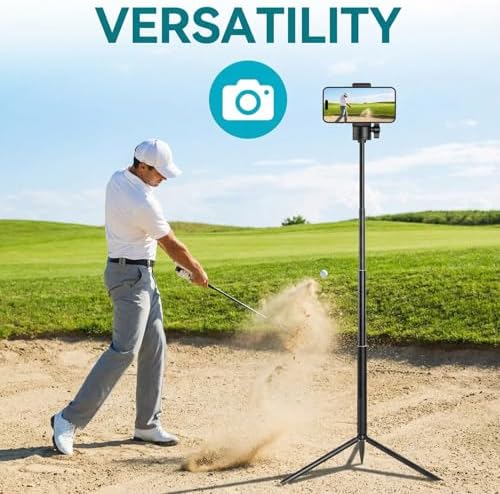 WIGERLON Golf Monopod Stick,Golf Tripod, Golf Recording Stick with Magnetic Phone Holder and a Adjustable Clip Smartphone Holder.irangesports Stick for Golf Swing