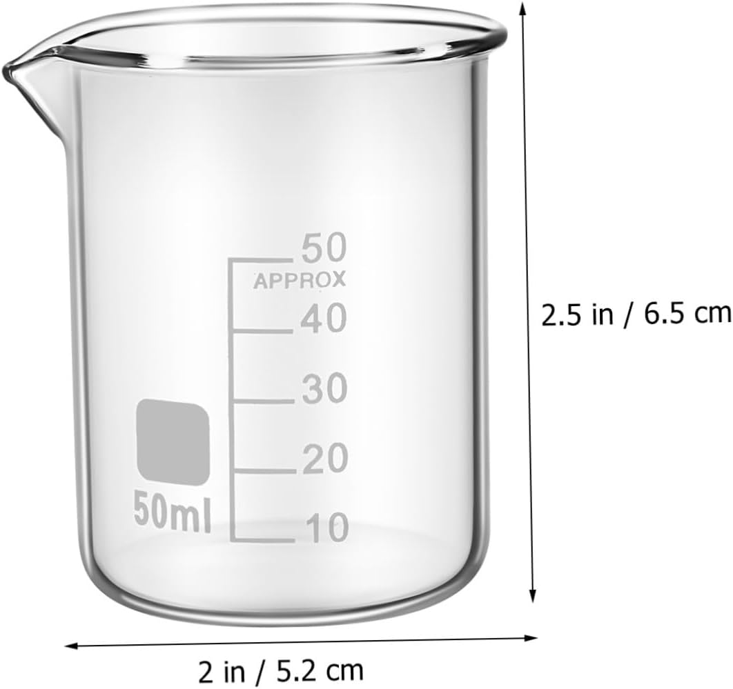 ERINGOGO 20pcs Clear Graduated Beakers Low Form Glass Measuring Cups for Laboratories Kitchen and Classrooms Easy to Clean Accurate Measurement Versatile Use