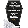 Halloween Coffin Letter Board Black 725 Pre Cut Sorted Characters and Wooden Stand Spooky Wall Decor Gothic Decor Spooky Gifts Halloween Decorations