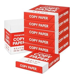 6 Reams Copy Paper (3,000 Sheets) – 8.5 x 11″, 20 lb, Bright White – Recyclable Packaging, Sustainably Sourced – Multipurpose Printer & Copier Paper for Office, School, Home