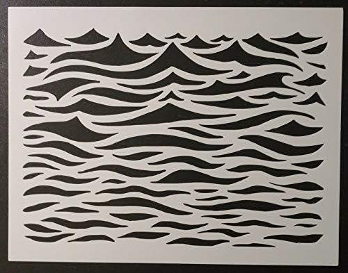 Reusable Sturdy Stencil Ocean Waves Wavey Wavy Wave Water Pattern 11