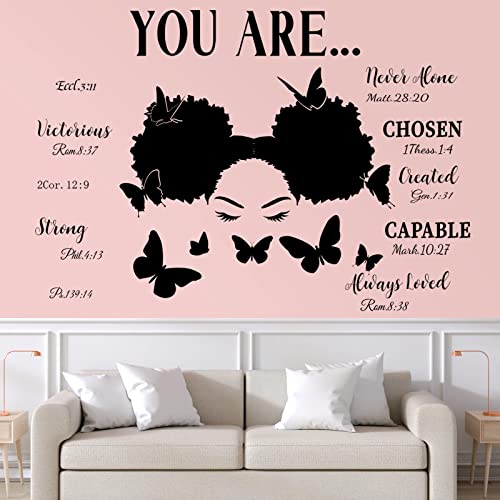 Black Girl Wall Stickers Inspirational Quote Wall Decal For Girls Bedroom Room Decor African American Motivational Saying Positive Sticker Teens Girl Bedroom Wall Art Women Wall Decals (Elegant Style) #TOP11