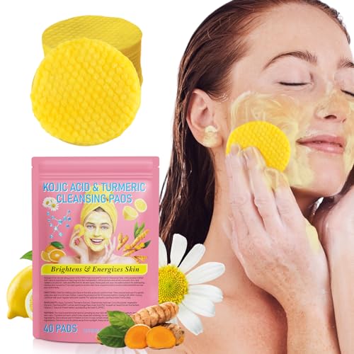 A r b c r n Turmeric Cleansing Pads,Kojic Acid Pads The Body's Skin, Helps Balance Skin Oil and Water 40 PCS