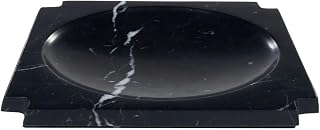 Alice Lane Geometric Oslo Dish Black Marble Catchall Tray – Sculptural Trinket Dish & Candle Tray for Designer Display