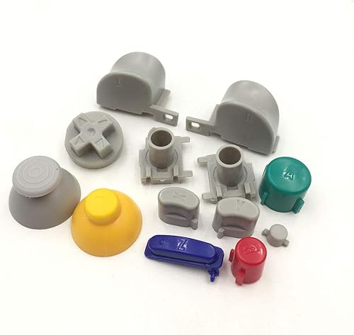 Miniatura 4 de Colorido L R derecha izquierda disparador botones D-pad Mod kit conjunto completo botón joystick pulgar agarre pulgar para Nintendo Gamecube NGC