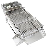 WYDDDARY Small Stainless Steel Linear Screen JG30-75 Electric Linear Sifter Machine Straight Vibrating Sieve Shaker 10mm Round Hole Mesh Single Layer Single Motor 110V