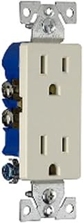 Eaton 1107W 15-Amp 2-Pole 3-Wire 125-Volts Decorator Duplex Receptacle, White