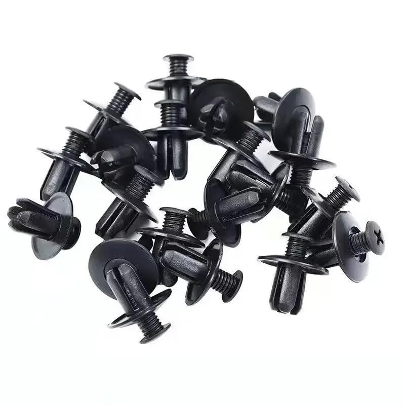 50pcs Black Oxide Iron Rivet Pins - Round Head Automotive Panel Clips for Car Door, Engine Cover, Trim-Durable Corrosion-Resistant Fasteners with Flat Head Design, Vehicle Assembly Parts