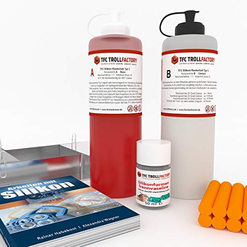 TFC Starterset zum Selbermachen von Silikonformen für Zinnguss | Hitzebeständiges Silikon Kautschuk, Abformset, DIY Formenbau & Gießen